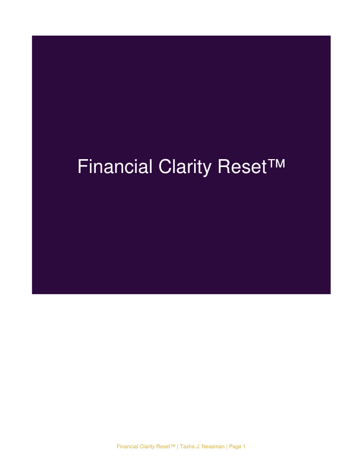 The Financial Clarity Reset™ - 15-Minute Guided Reset