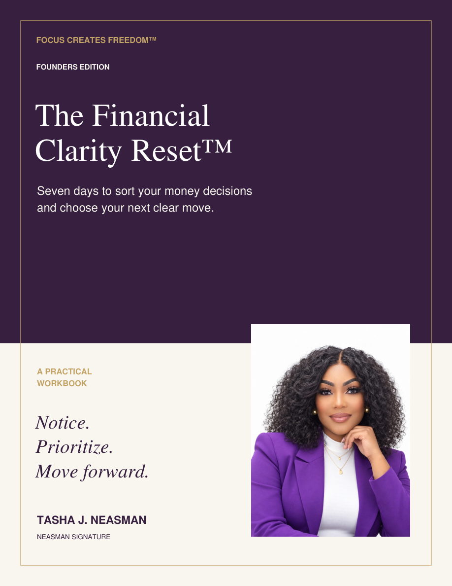 Front cover featuring Tasha J. Neasman in purple