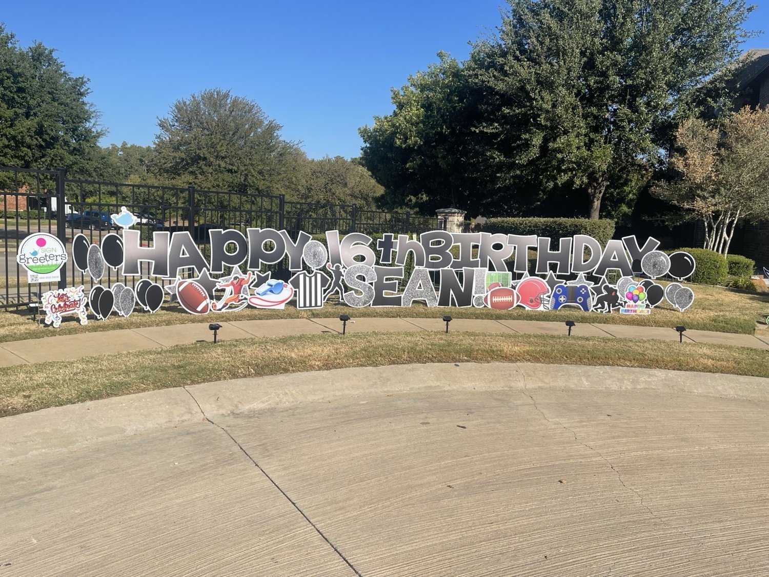 Personalized 16th birthday yard display